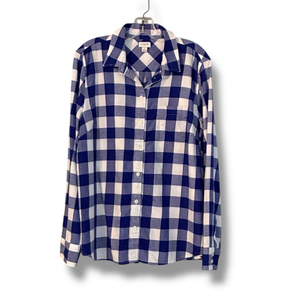 J. Crew flannel button down plaid shirt size large - Picture 4 of 7